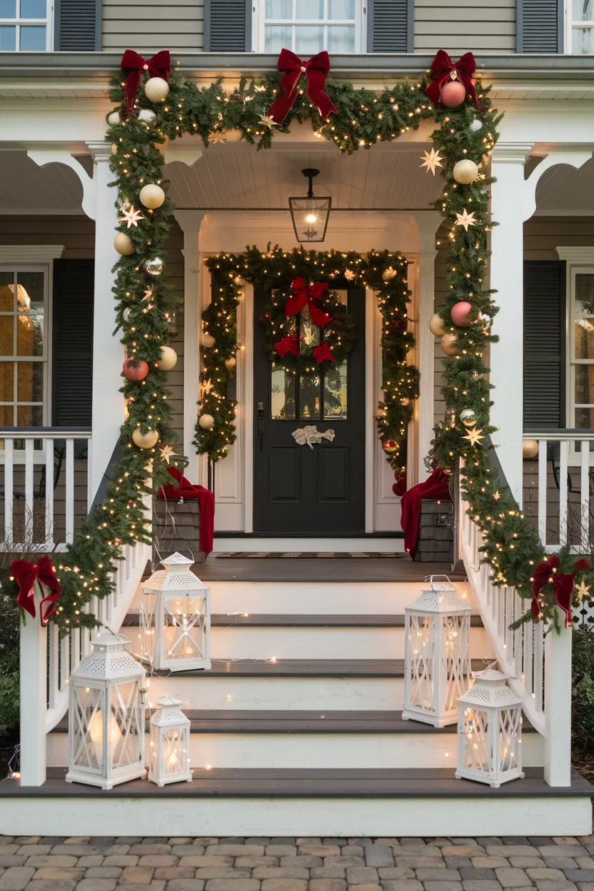 10 Enchanting Christmas Lights Front Porch Ideas | DIY Garden