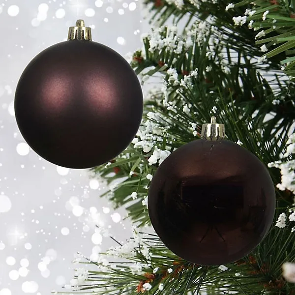 12 Black Truffle Brown Baubles Christmas Tree Decorations Tree Ornaments 6cm