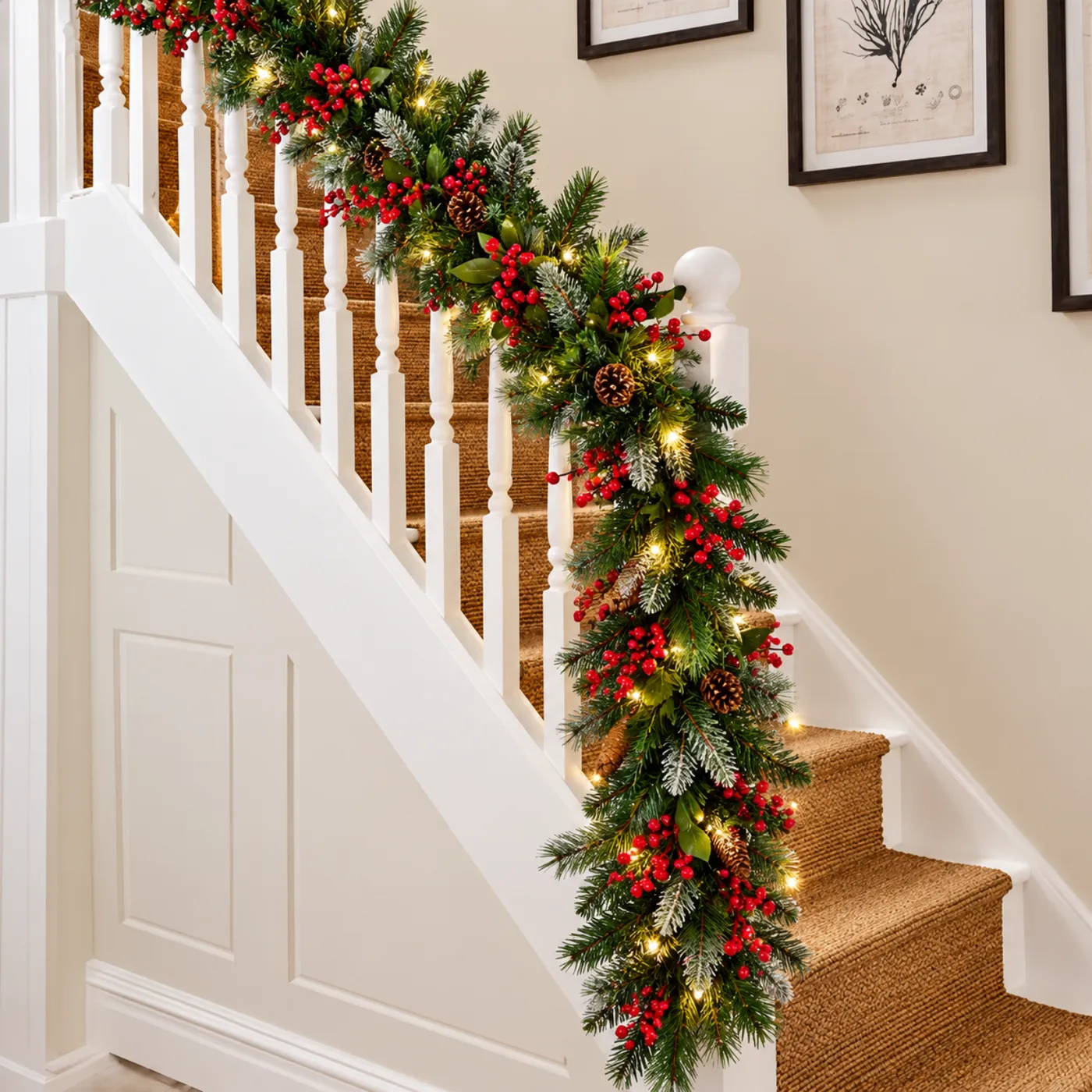 12ft Pre Lit Christmas Garland With Lights | Marco Paul