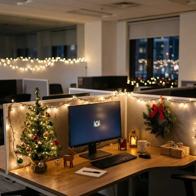 15 Christmas Office Decor Ideas to Brighten Your Workplace
