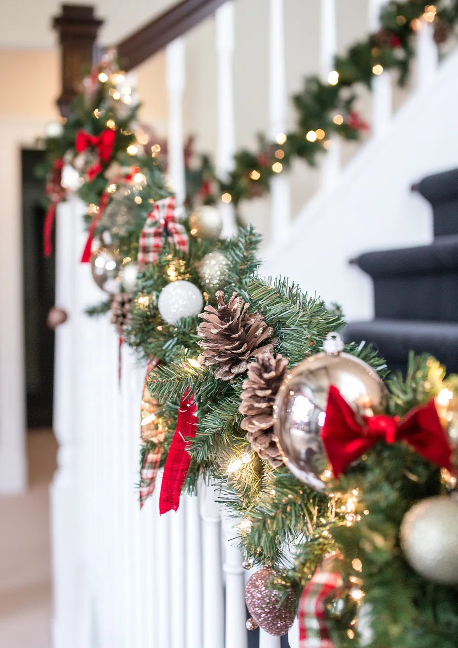 18 Christmas Stair Decor Ideas for an Effortlessly Elegant Holiday Look