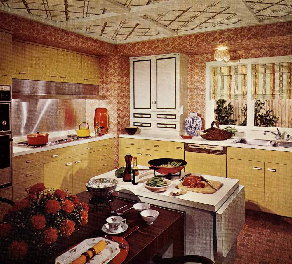 1970s kitchen design - one harvest gold kitchen decorated in 6 distinct  '70s styles - Retro Renovation
