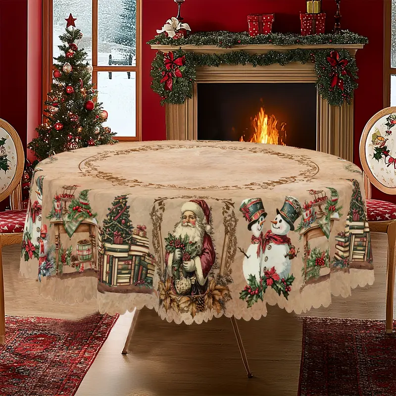 1pc christmas tablecloth rectangular tablecloth round - Temu Cyprus