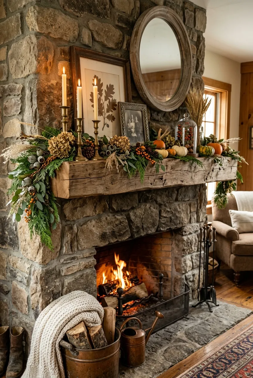 20 Rustic Mantel Decorating Ideas for Cozy Style - Thedecorevibe