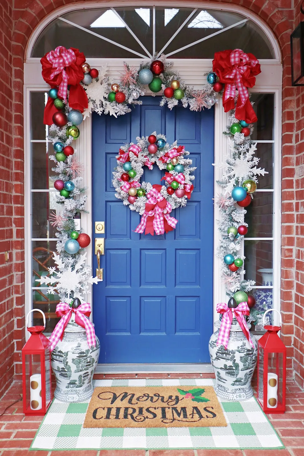 2025 CHRISTMAS HOME TOUR PART 2 || FRONT PORCH AND ENTRY | Dimples and  Tangles
