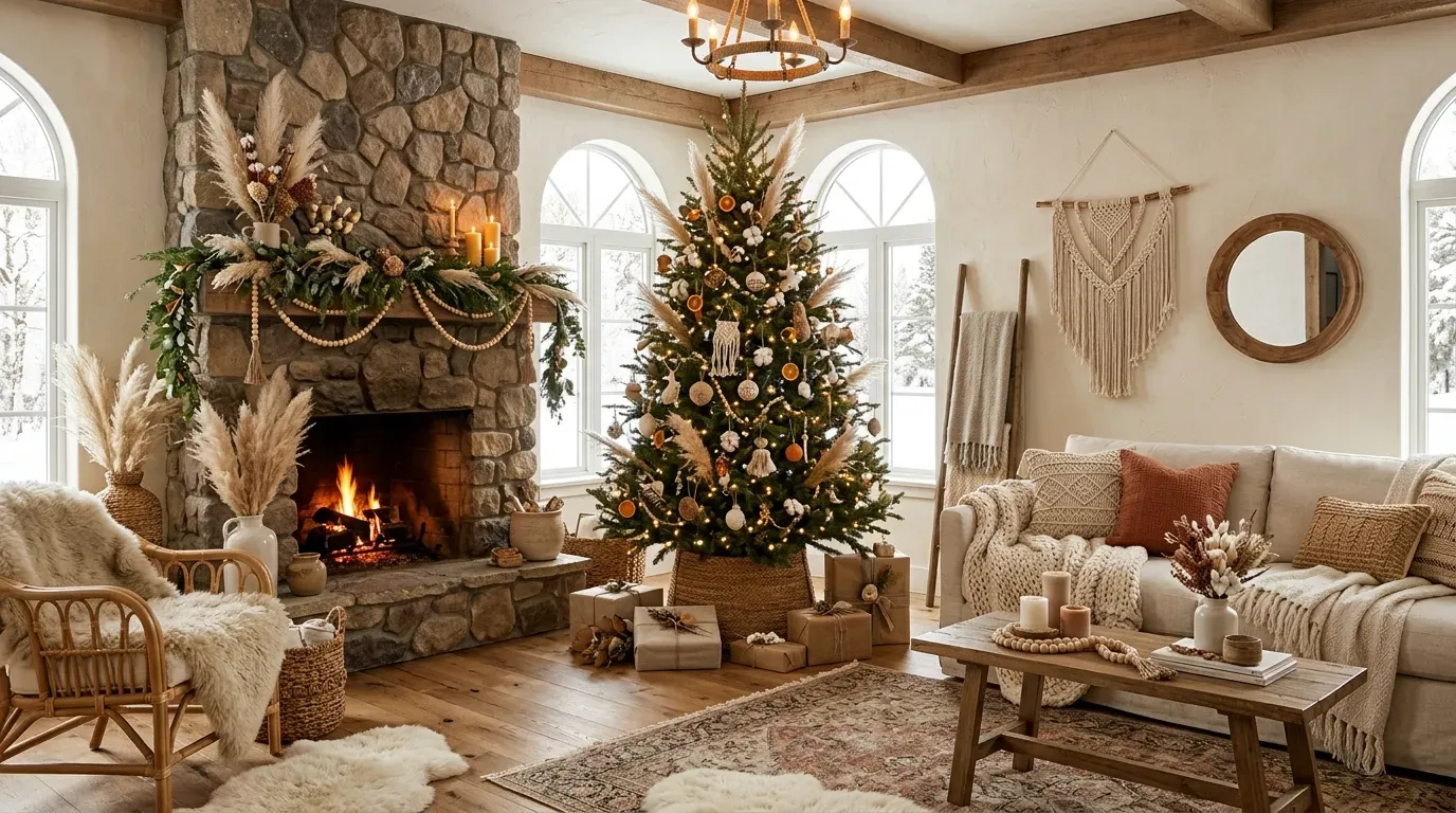 23 Boho Christmas Decor Ideas for a Warm Festive Home