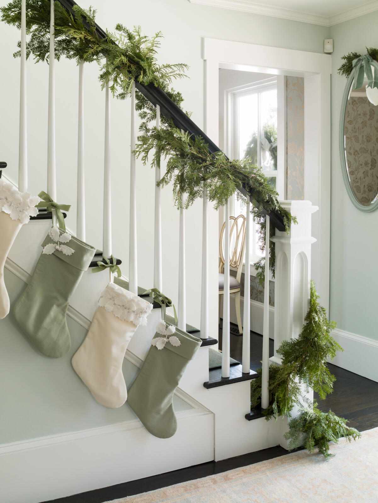 23 Merry and Bright Christmas Staircase Decorations