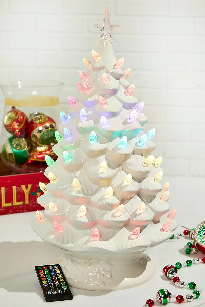 24' Nostalgic Ceramic Tree with RGB Lightshow | Mr. Christmas