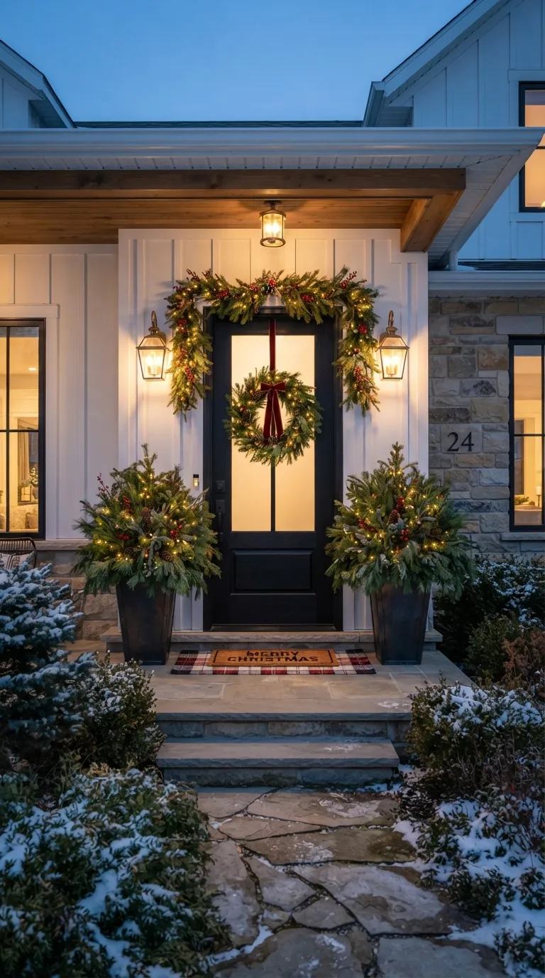 25 Christmas Front Porch Decorating Ideas On A Budget That Wow Neighbours Without Breaking $50 - Zinnie's Apron