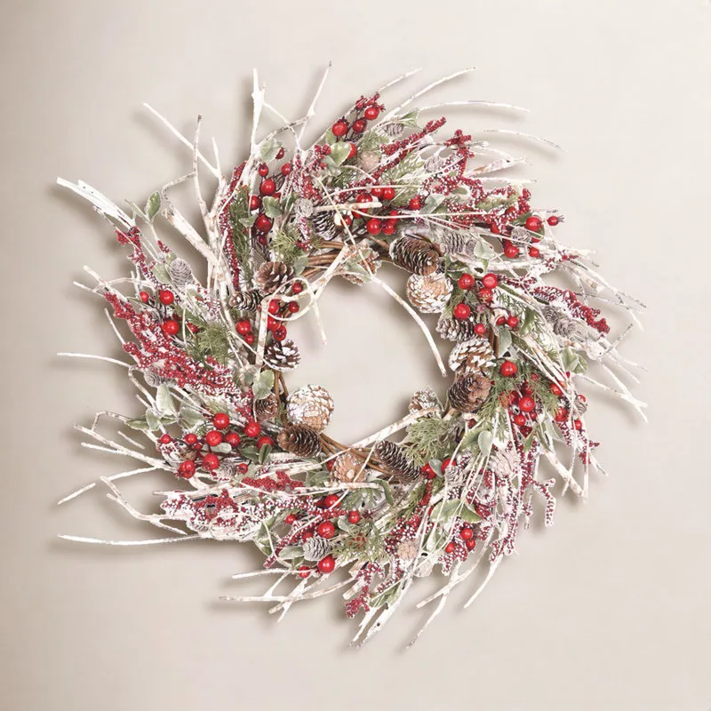 26' Berry Pine Winter Wreath for Front Door - The Holiday Aisle
