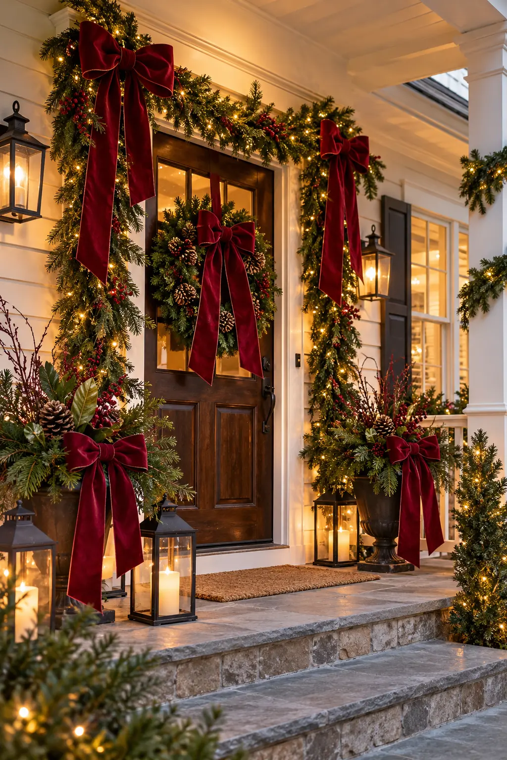 27 Beautiful Christmas Front Porch Ideas to Make Your Home Shine