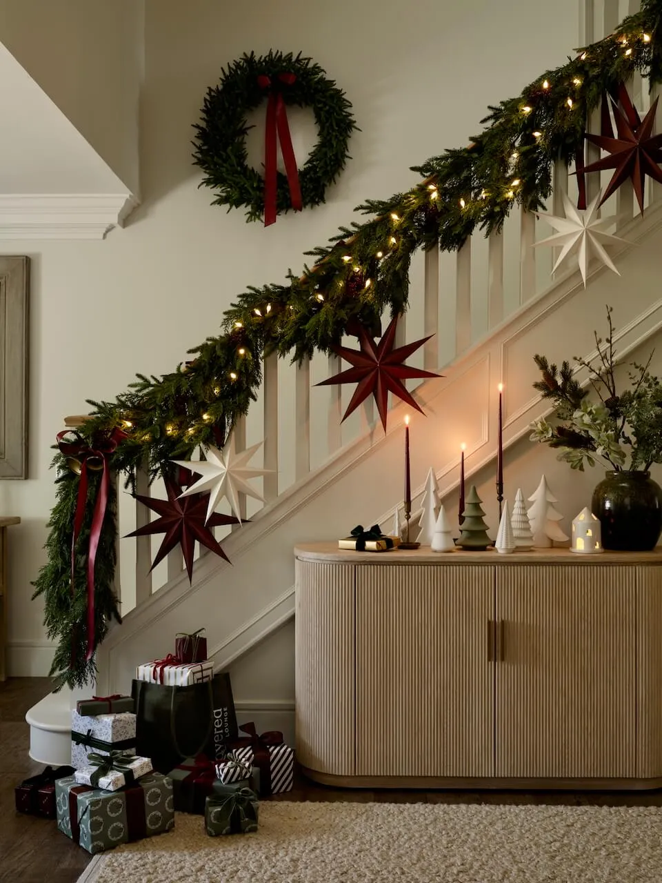 2m Faux Winter Mixed Fir Garland | Layered Lounge