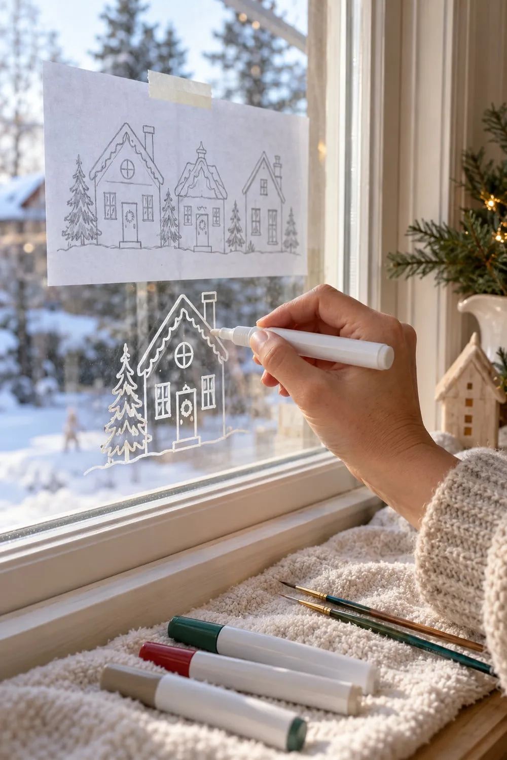 30 Christmas Window Painting Ideas + Easy Tips