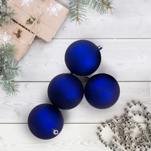 32ct Royal Blue Shatterproof Matte Christmas Ball Ornaments - 3.25' (80mm) | Christmas Central