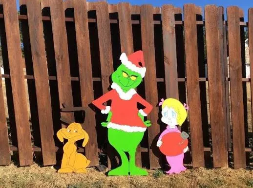 4 foot Grinch Stealing Christmas Lights Christmas yard art | #1844548689