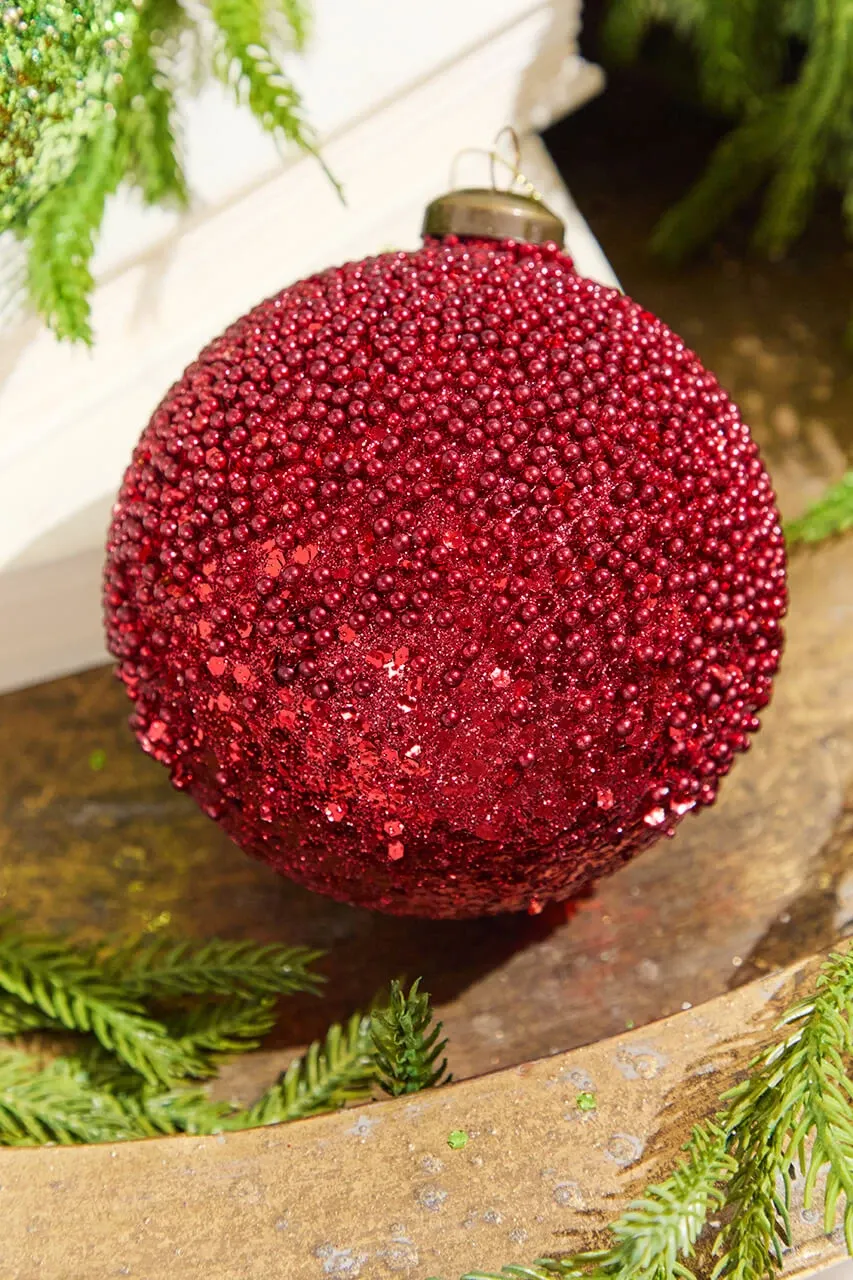 4' Glass Ball Ornament - Red