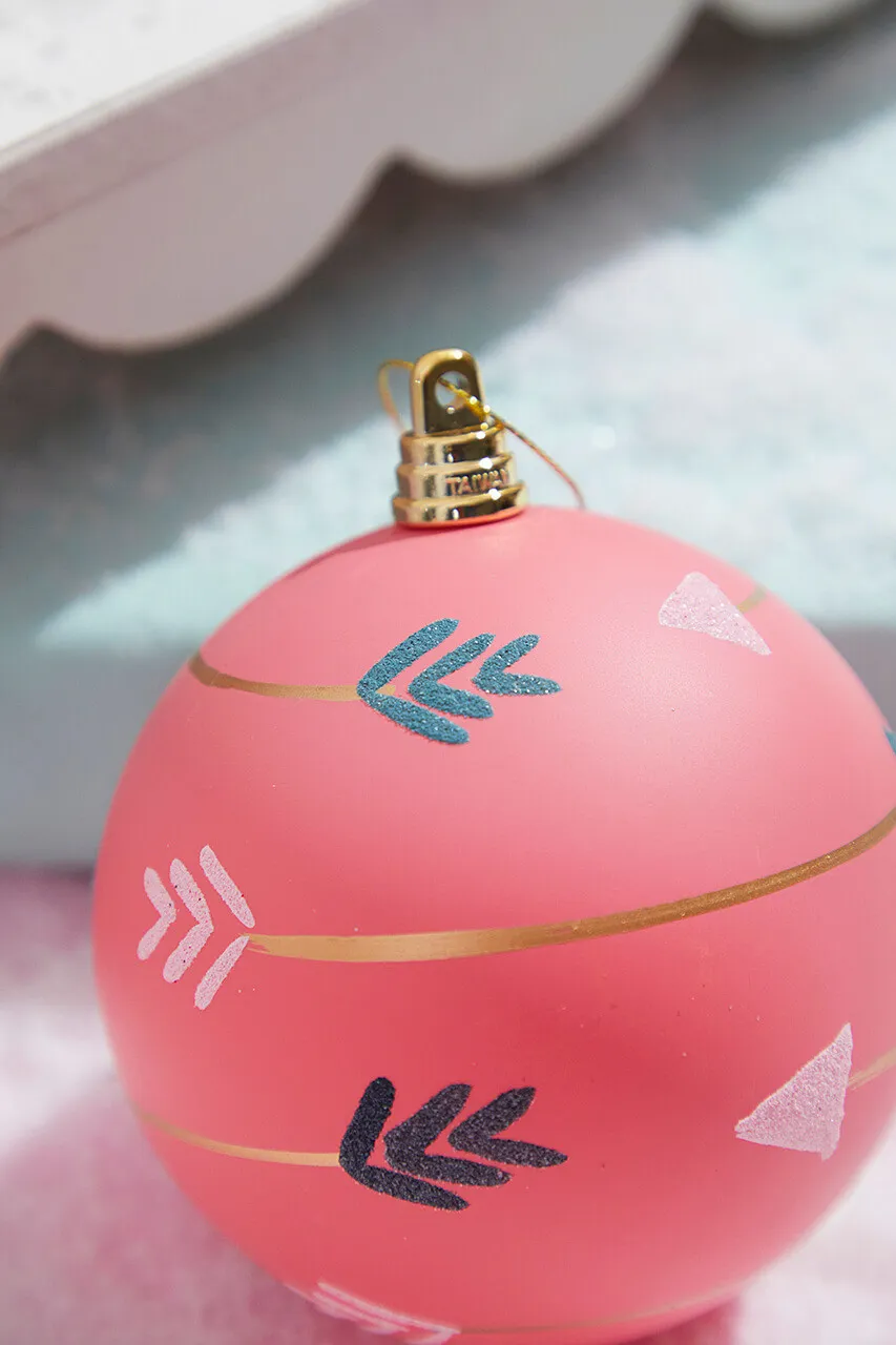 4' Pink With Arrows Ball Ornament
