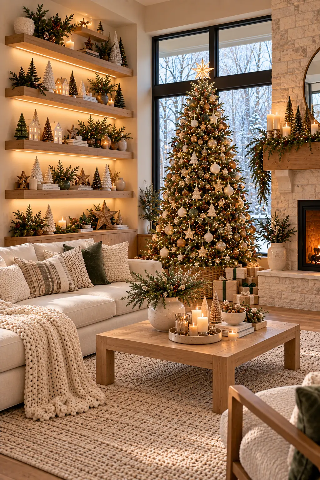 45 Modern Christmas Living Room Ideas for a Fresh Holiday Look
