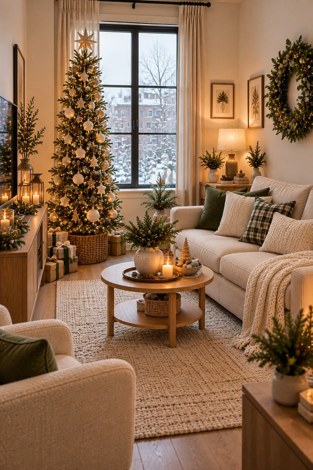 45 Modern Christmas Living Room Ideas for a Fresh Holiday Look