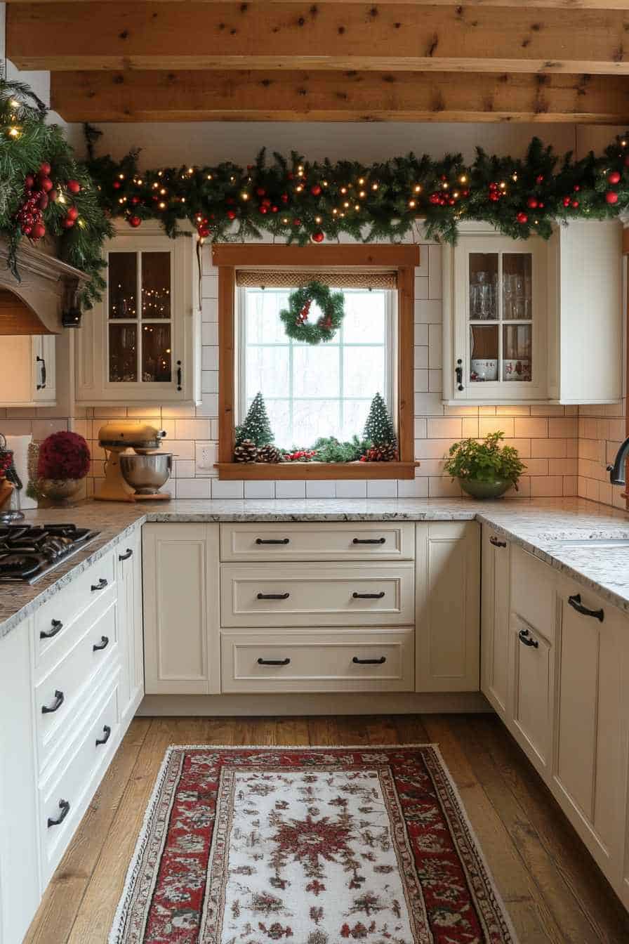 47 Ways To Decorate Kitchen Cabinets for a Festive Christmas