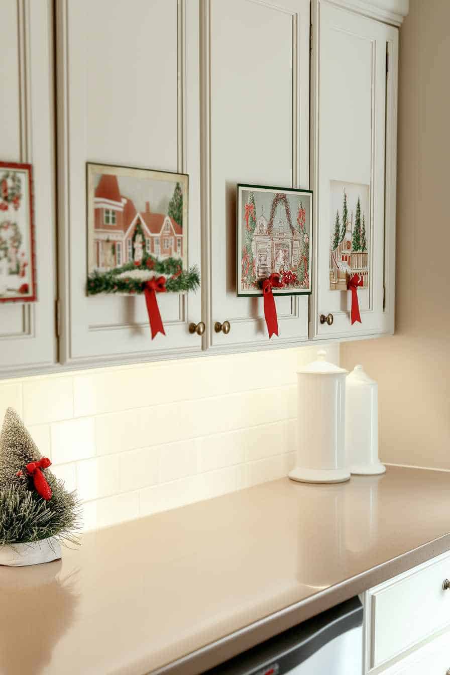 47 Ways To Decorate Kitchen Cabinets for a Festive Christmas