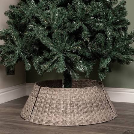 48/70cm Samuel Alexander Large KD Plastic Wicker Rattan Woven Christmas  Tree Skirt in Grey - Tesco Groceries