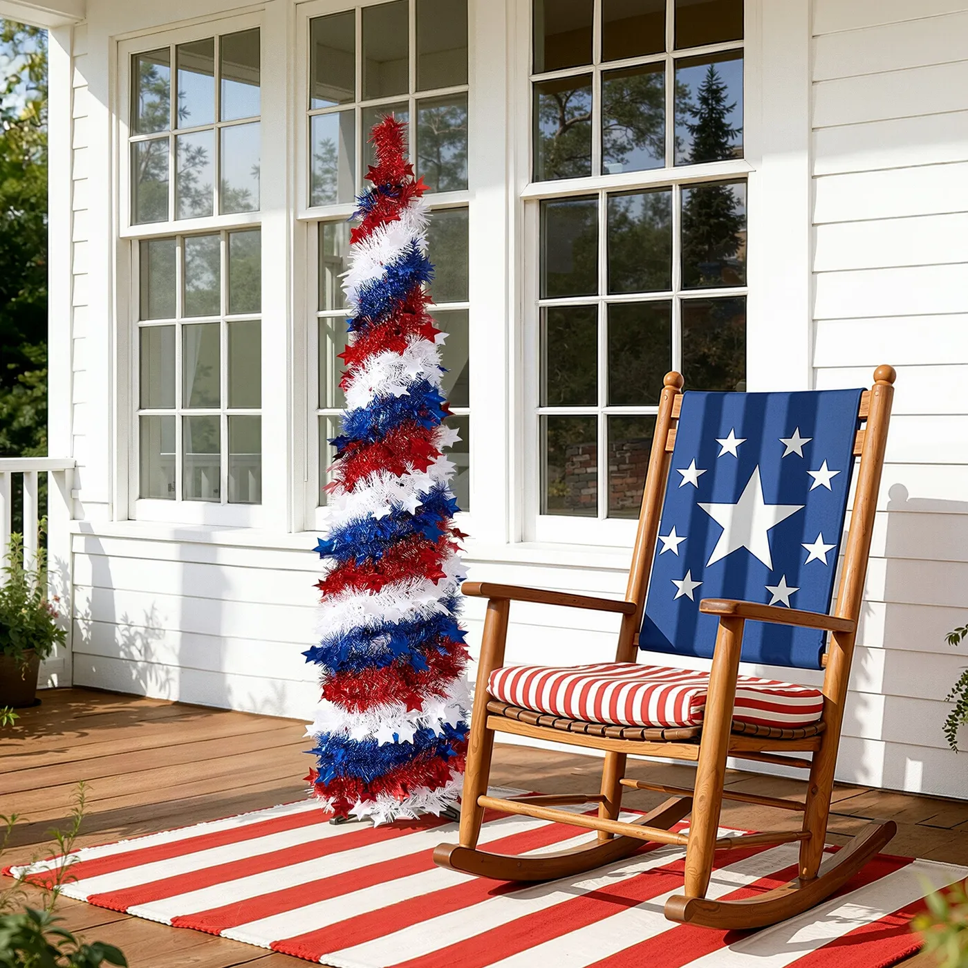4th of July Pop Up Tinsel Tree 5FT | VeriNatural