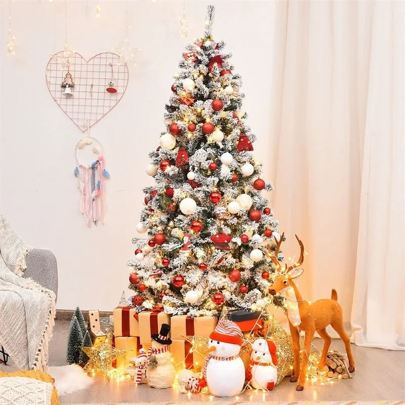 6-9FT Pre-Lit Snow Flocked Christmas Tree Sale, Price & Reviews -  Eletriclife