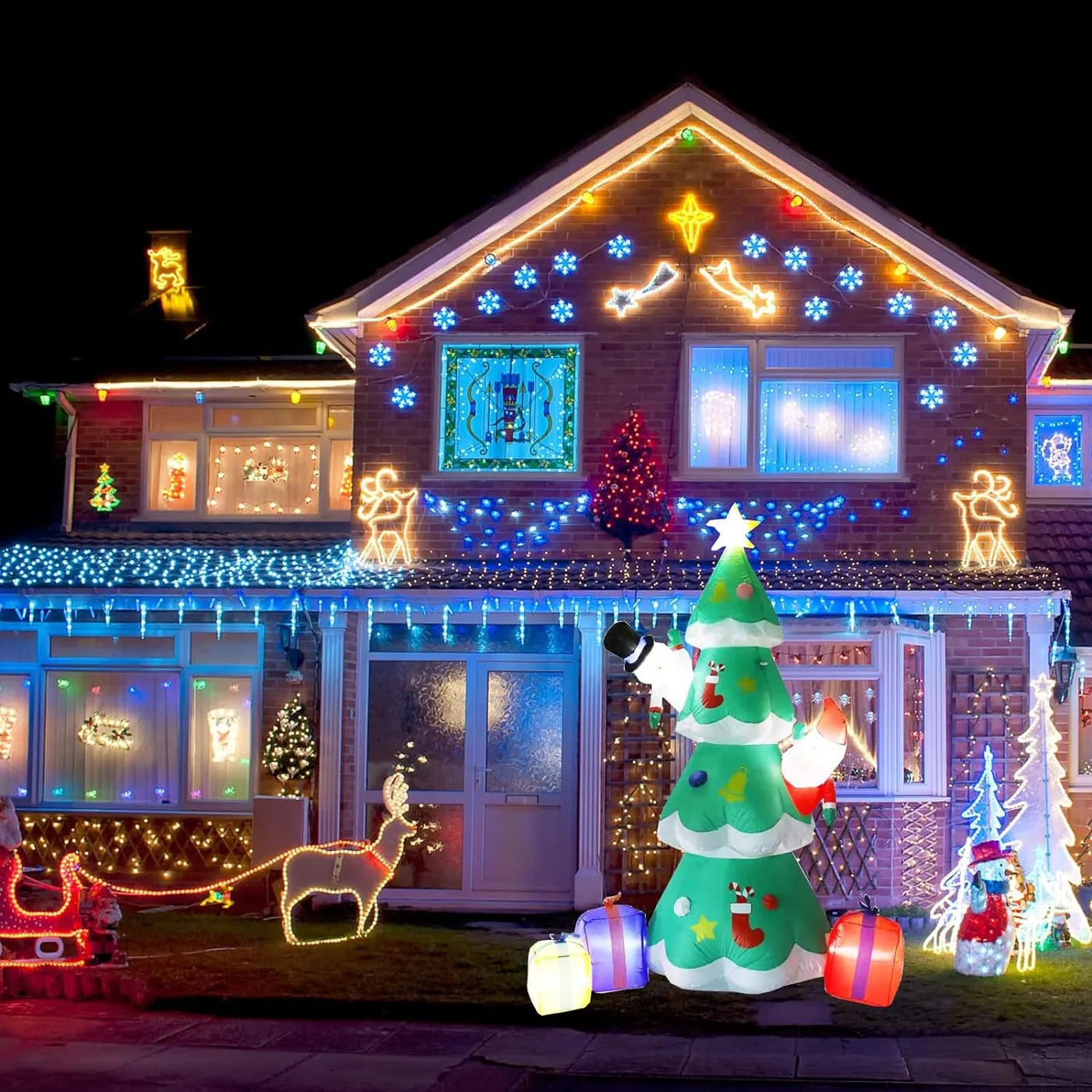 7 Ft Inflatables Christmas Tree with Color Changing LED Lights Decorations, Christmas Party Decor for Indoor Outdoor Yard,Green | Preppy Kids Trinidad