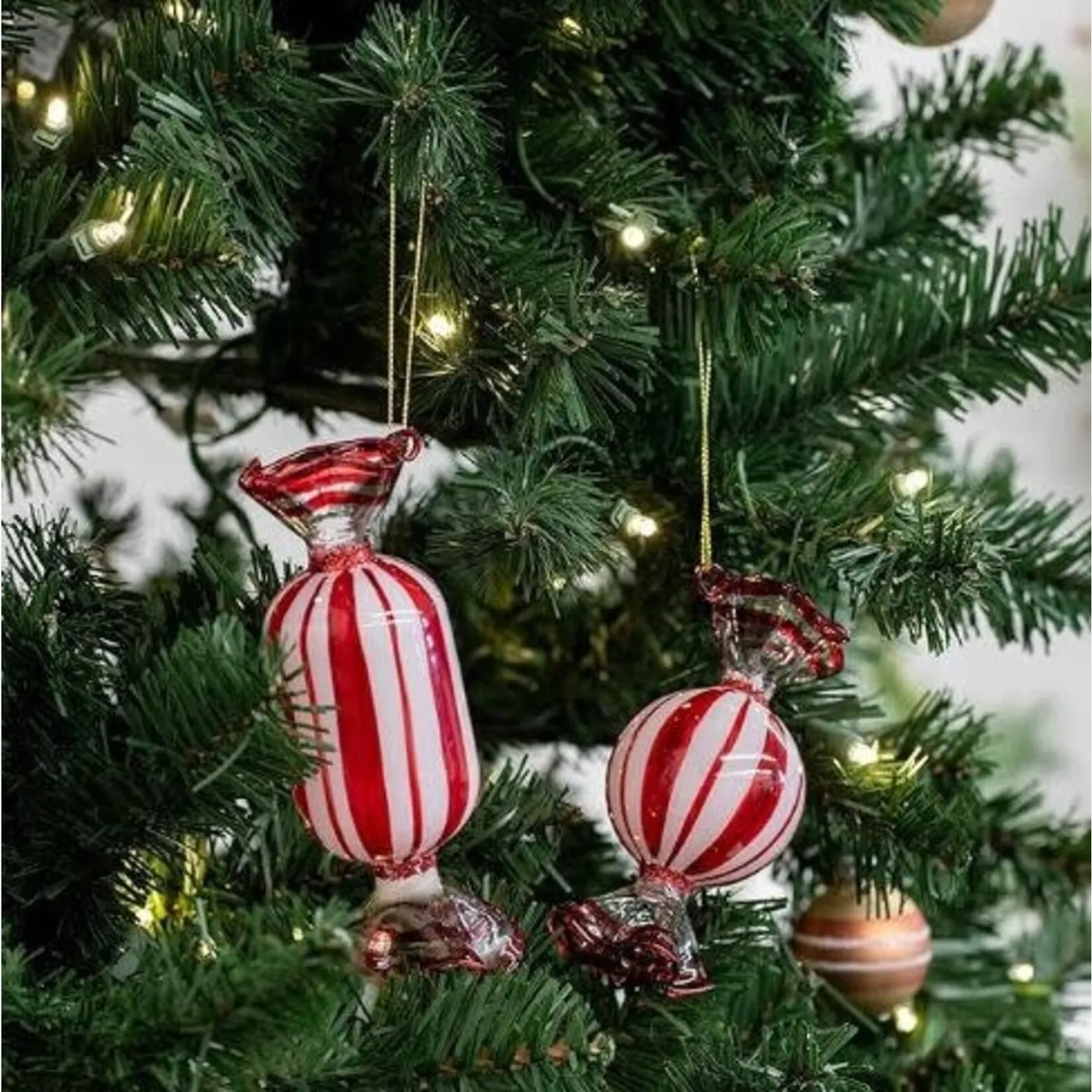 7.25' Red and White Candy Ornament