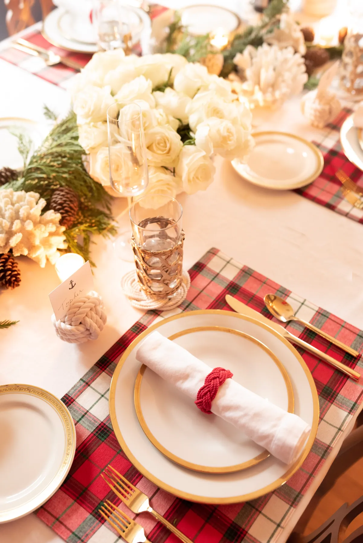 A Coastal Holiday Table with Mystic Knotwork | Kristy & New England