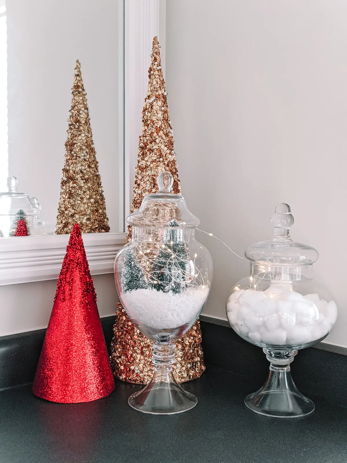 A Festive Christmas Bathroom | Red, White, and Gold - Honey + Juniper