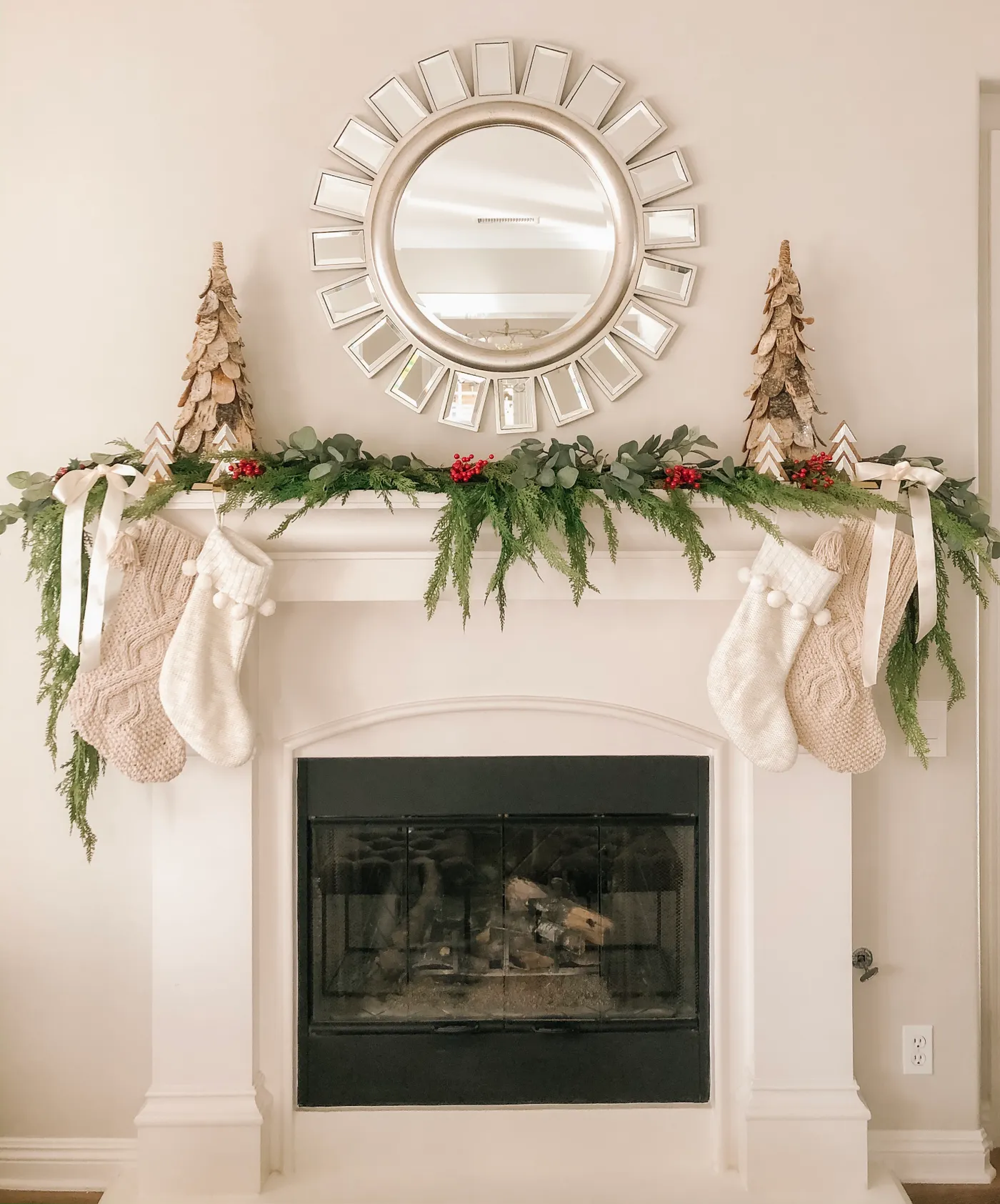 A Realistic Faux Garland Mantel - A Thoughtful Place