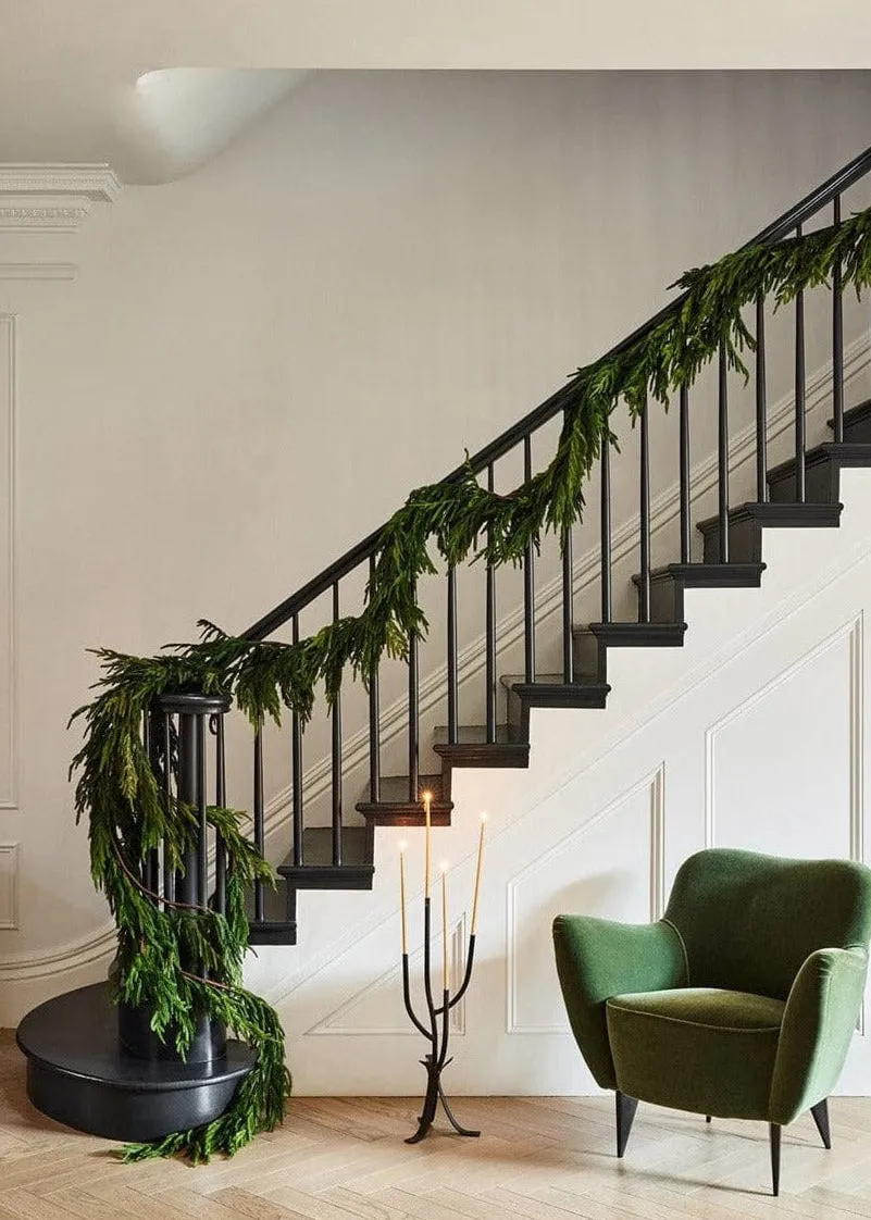 Afloral Real Touch Norfolk Pine Entry / Staircase Garland - 180' Long