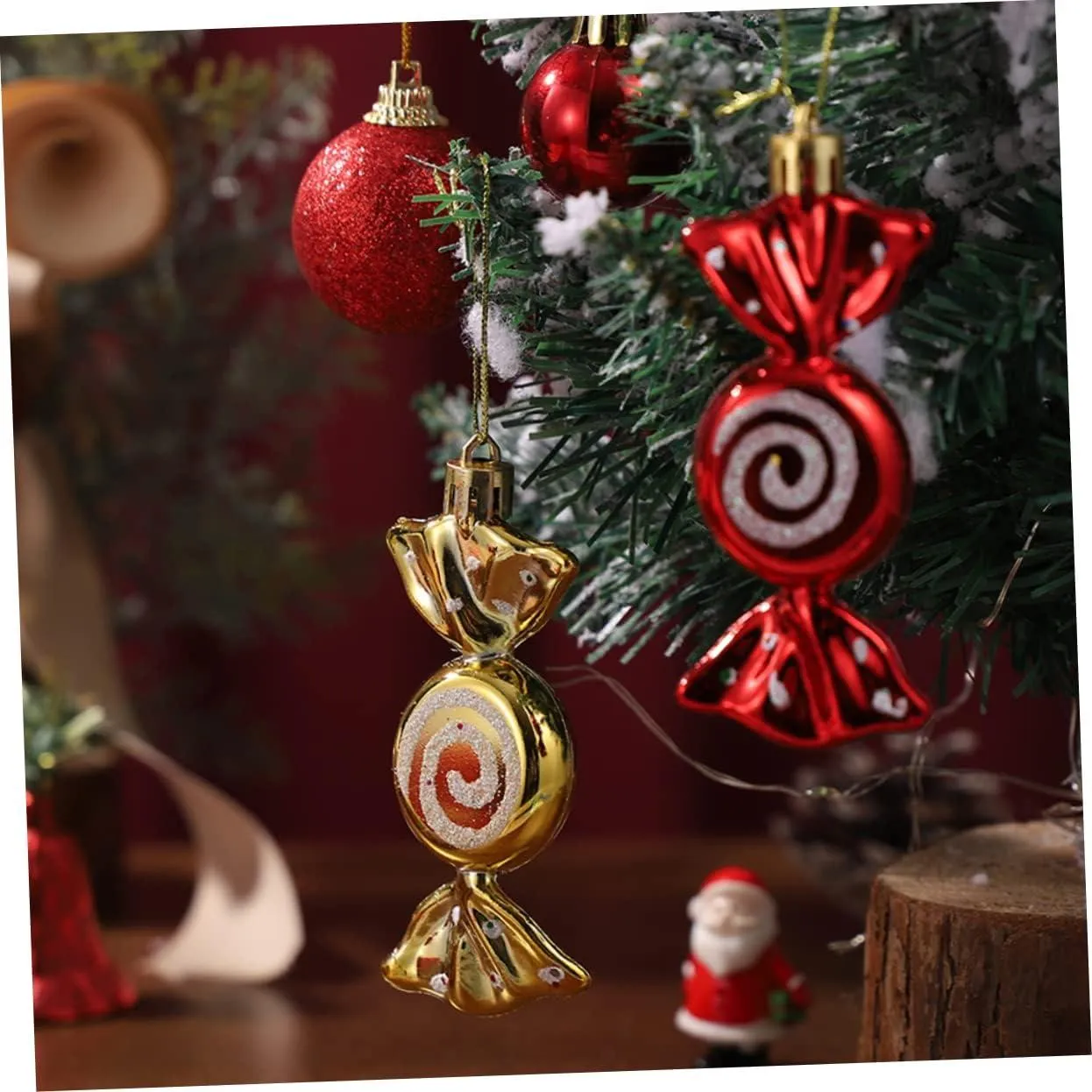 Alipis 18pcs Candy Pendant Plastic Ornaments Christmas Lollipop Ornament  Christmas Tree Hanging Food | Buy Now with Express International Delivery |  GoSupps.com