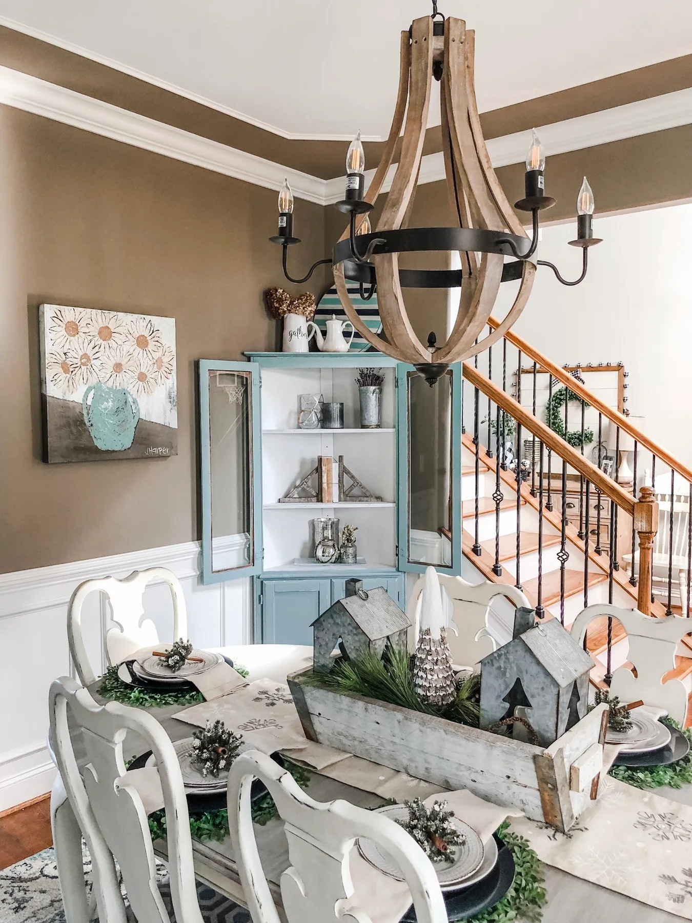 An easy winter table setting in my dining room with navy and white -  Wilshire Collections