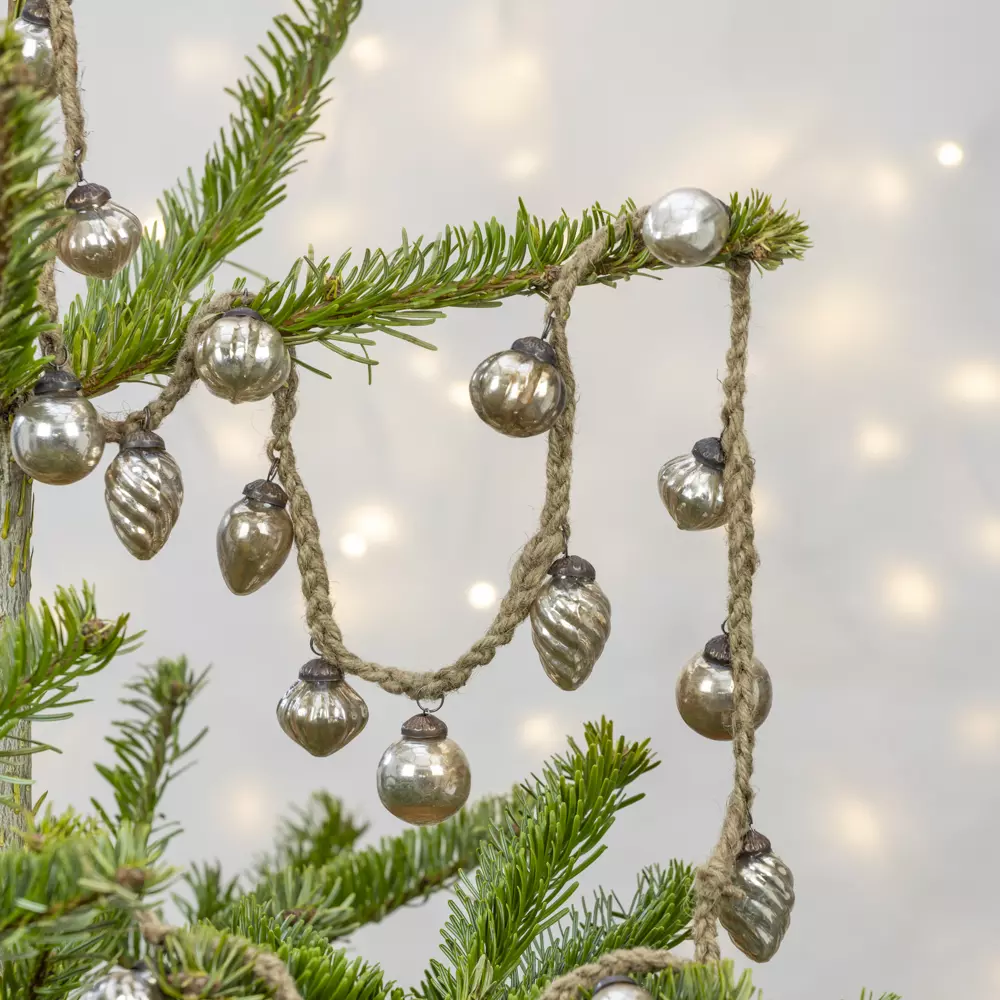 Antique Silver Bauble Garland - Grand Illusions Wholesale