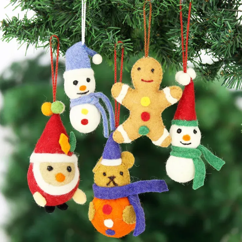 Artisan Crafted Christmas Ornaments (Set of 5) - Christmas Friends | NOVICA