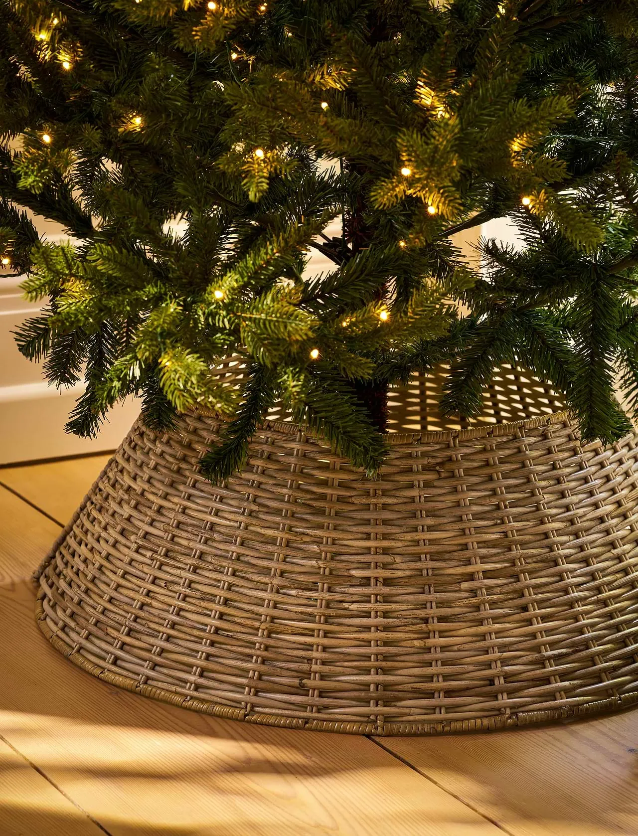 Bembridge Christmas Tree Skirt 2 Parts - Rattan, Natural, Larg