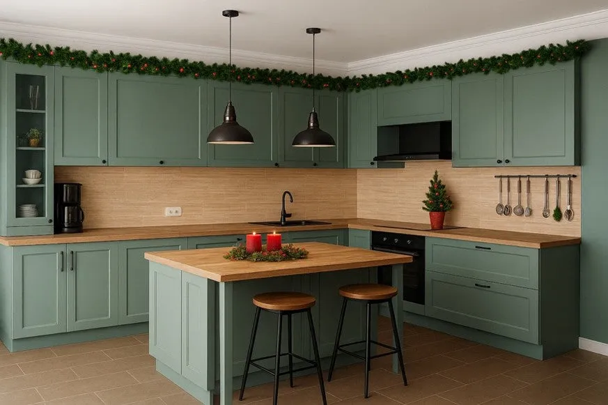 Best Christmas Decorating Ideas for Above Kitchen Cabinets