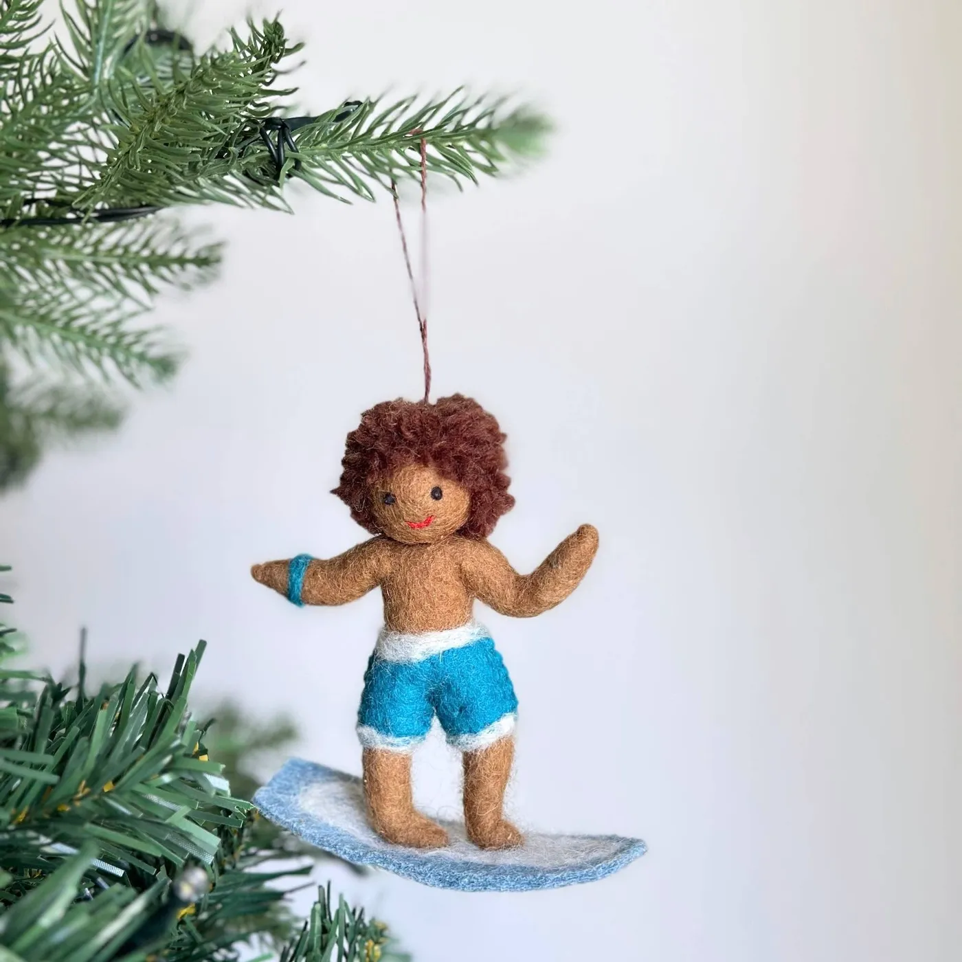 Best Felt Ornament - Surfer Boy | Ganapati Crafts Co. Black Surfer Boy