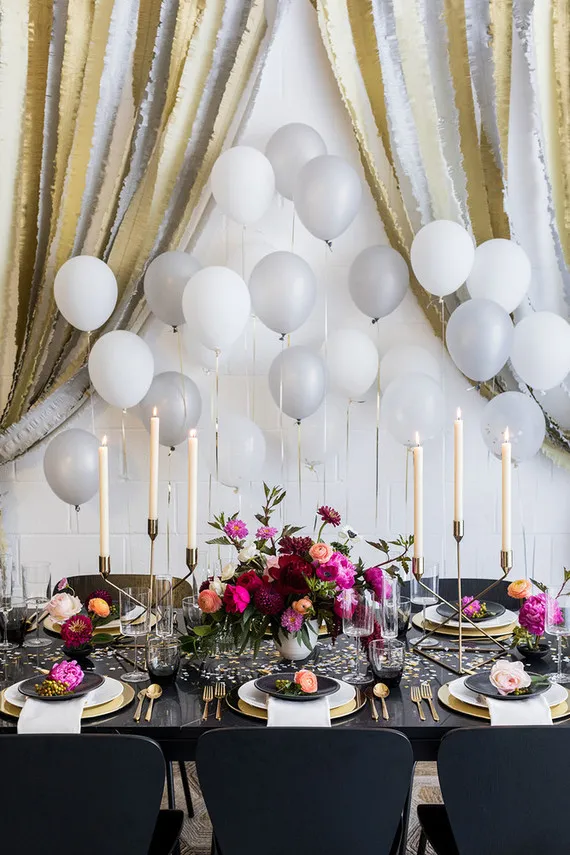 Black and gold New Years Eve party | NYE party ideas | 100 Layer Cake