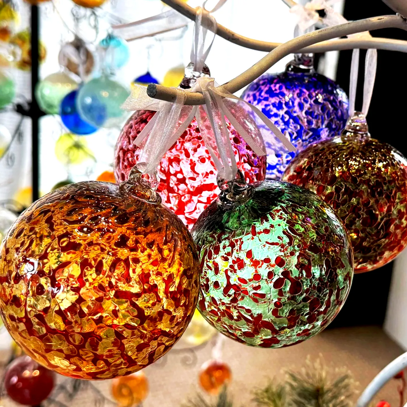 Blown Glass Glass Christmas Seasonal Ornaments Festive Hand-Blown Glass  Ornament Unique Holiday Décor — Conway Glass