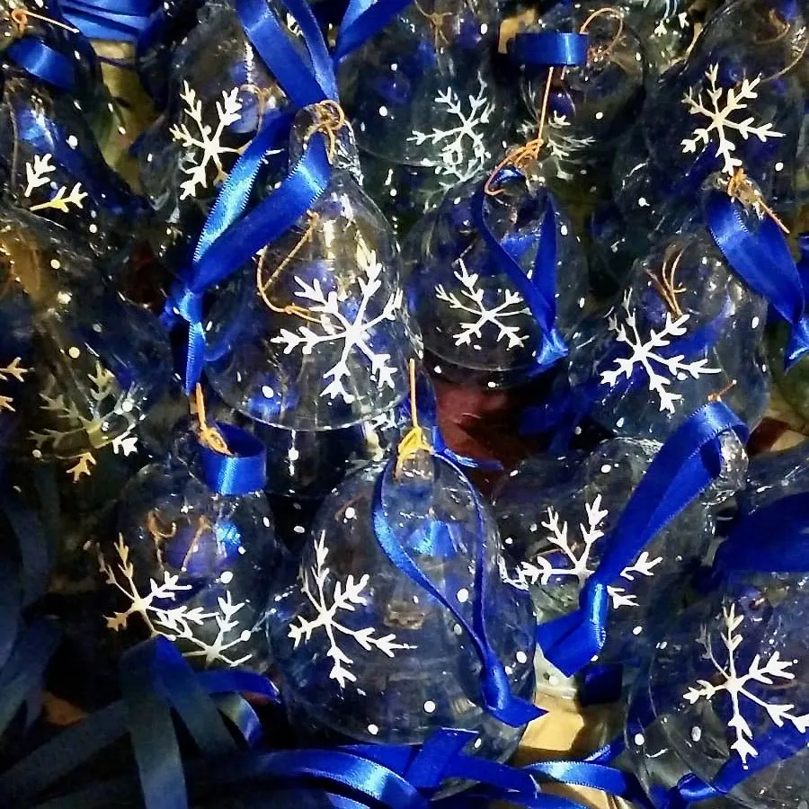 Blue Bell with Snowflake Christmas decoration