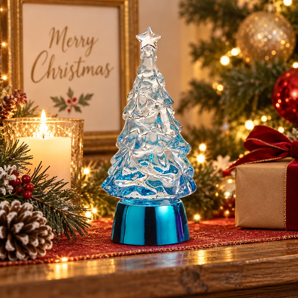 Blue Lighted Glitter Water Tree | The Christmas Loft