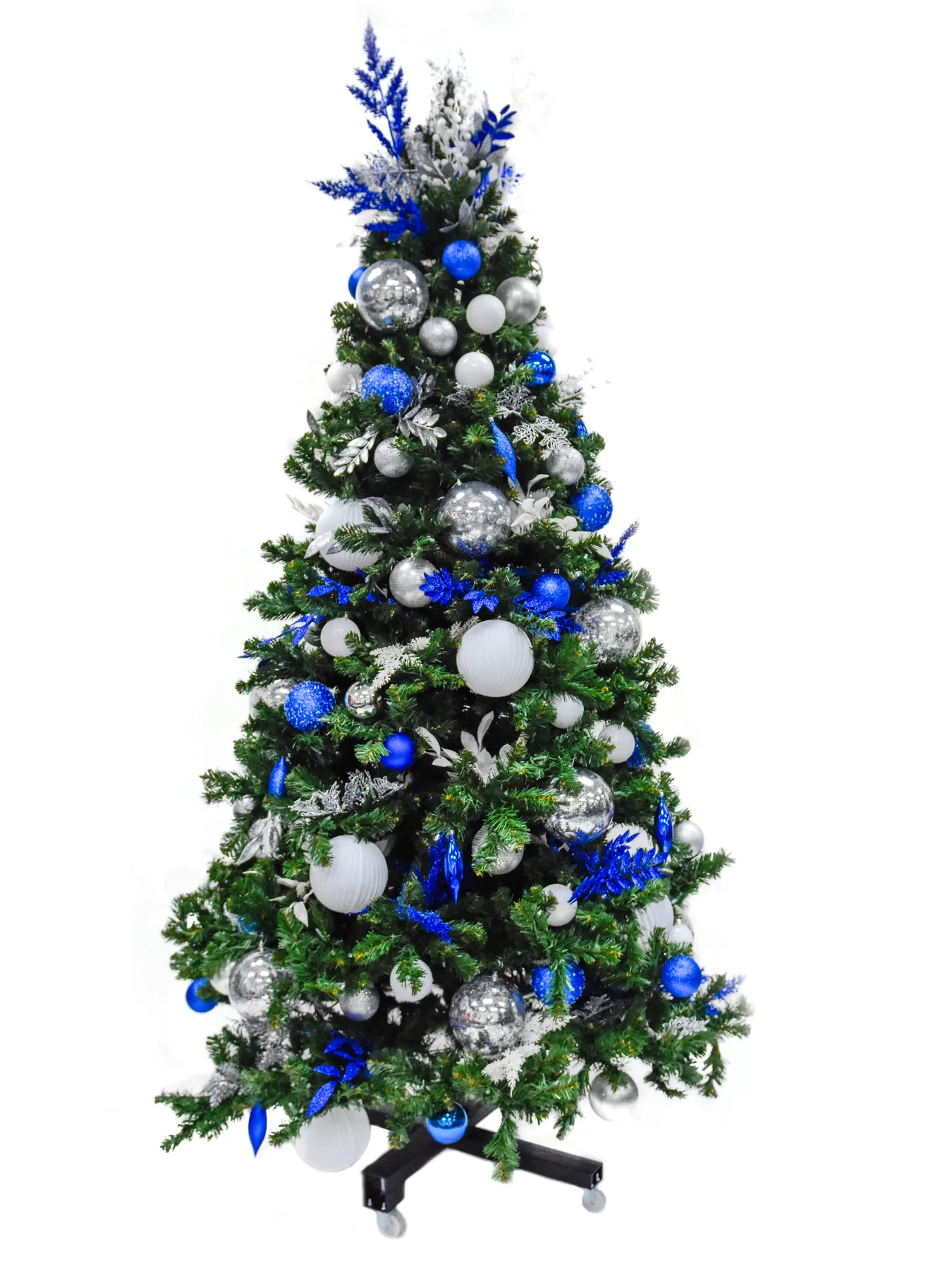 Blue, Silver, & White Pre-Decorated Christmas Tree | Winter Whimsy