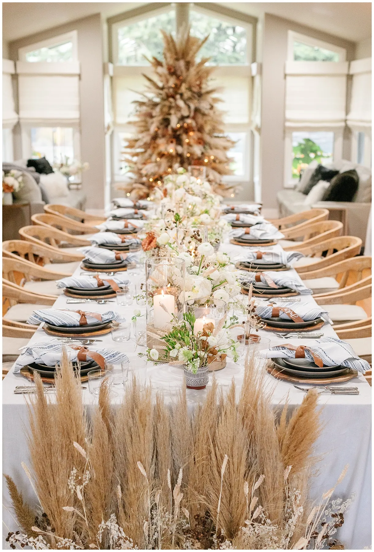 Bohemian Inspired Christmas and Pampas Grass Tree