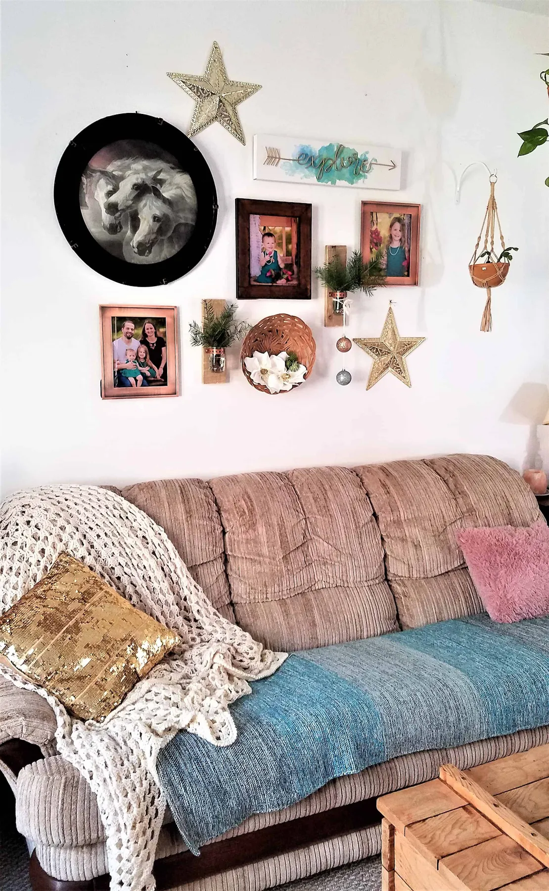 Boho Christmas Decor- Living room – Jessica Lehman Design | Kitchen & Bath