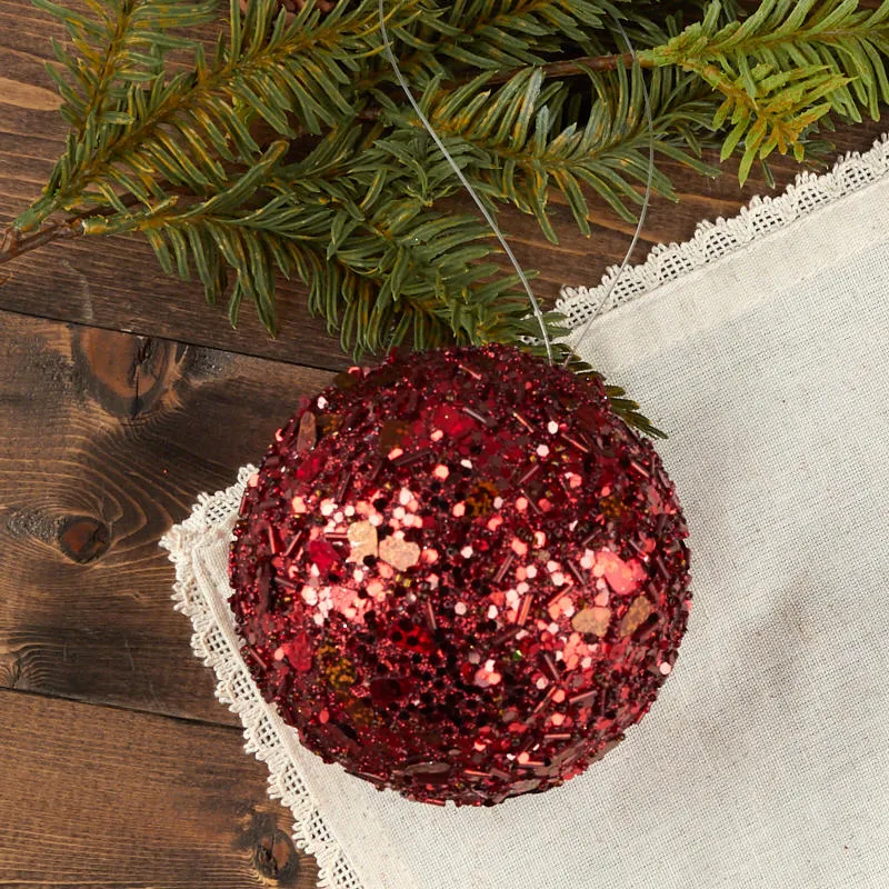 Burgundy Sequined Christmas Ball Ornament - Christmas Ornaments - Christmas  and Winter - Holiday Crafts - Factory Direct Craft