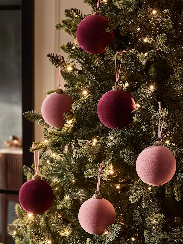 Buy 6 Pack Burgundy Berry Soft Touch Baubles from the Next UK online shop